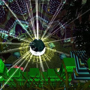 This is inside the mushroom village, where you find a teleporter to a path to the mountain you want to get to.