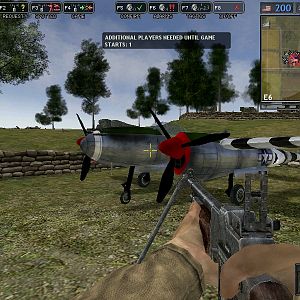 American P-38 Lighting, loaded with rockets and four cannons on the nose.

~Took from Battlegroup 42, a mod for Battlefield 1942