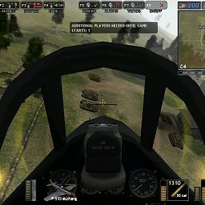 Cockpit view of the P-51, firing her cannons against German armor.

~Took from Battlegroup 42, a mod for Battlefield 1942
