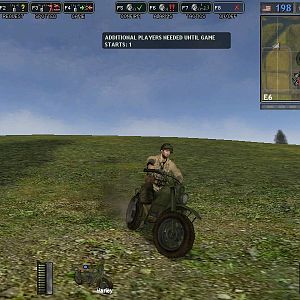 An American soldier riding a Harley motorcycle. Looks bad ass from here.

~Took from Battlegroup 42, a mod for Battlefield 1942