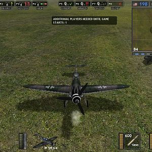 German BF-109, armed with a 30mm cannon on the nose. The smoke is a result of the cannon firing.

~Took from Battlegroup 42, a mod for Battlefield 1