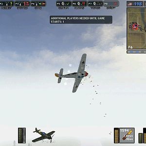 FW-190 firing its 7,92mm machineguns and 20mm cannons. Look at the bullet capsules falling :P

~Took from Battlegroup 42, a mod for Battlefield 1942