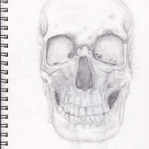 Traditional skull drawing using 2HB pencil (on purpose, people).

Smeared a bit from carrying it in a bag, but meh