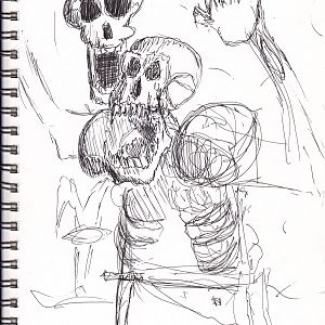 Squiggly lines monkey-warrior thing?