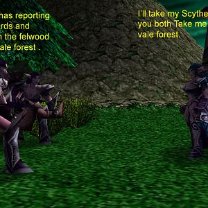 Scythe of Elune
In the Ashenvale forest,Two Archer reporting to their Mistress that many Felwood Creatures come and trying to to kill everyone they s
