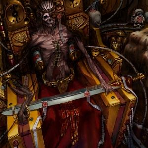 40 k emperor by DESTRAUDO

Well the Emperor is truly a corpse on a fancy chair.