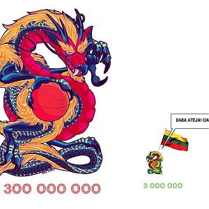 China - Lithuania
"Daba Atejni Cia" means, translated from Samogitian (Lithuanian region similiar to Scotland :)) "Come over here! Now!".
