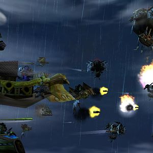 "Air Barrage"

This Peon Anonymous reporting live somewhere on Kezan's atmosphere. You cannot see me right now cause iam hiding inside the gyroship.