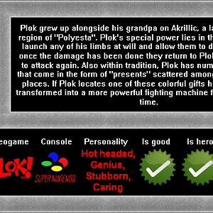 Stats for Plok