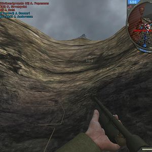 An Grappling Hook. The weapon I'm using is a Flamethrower.

~Took from Forgotten Hope 2, a WW2 mod for Battlefield 2.