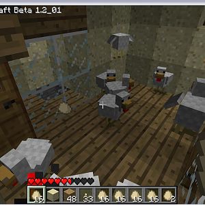 Mincraft chicken farm
in the middle of a desert :3