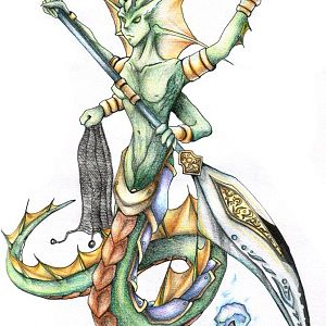 What a cool artistically drawn Naga Siren!