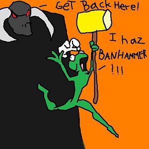 -Banhammer

   Leave the Moderating to the professionals, please.

They know what they're doing. Honest.