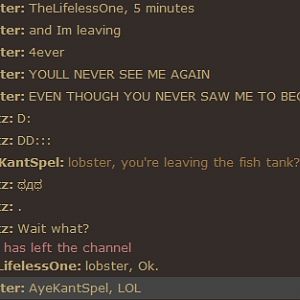 The lobster has left the fish tank.