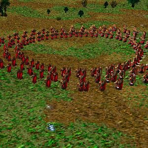multi-squad formations and stress testing... 200 units on screen can get somewhat laggy, but the triggers held together