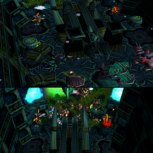 Pic 1:
Caleb Alnria and the Protectorate defenders got inside and Gatewatcher Dexxoz led some of them up a spiral staircase, until they arrived at a
