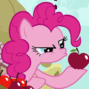 pinkie eating apple