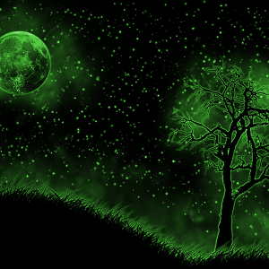 wallpaper Green Night Sky by burgulgoth