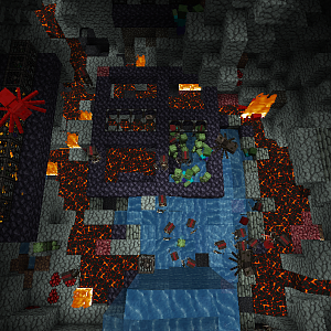 A crater Arena I use some mods for fun and be creative.
The glass is not Creeper-safe Dx
