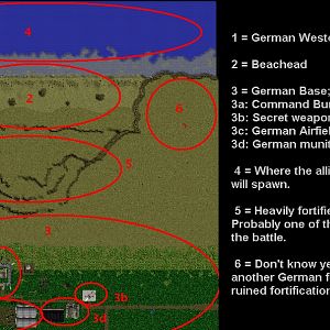 Overview of the entire map, with description of locations.