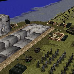 The German Western fortifications, overlooking at the sea.