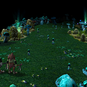One of the two Zangarmarsh areas. You can see the Creeps guarding the mine and the ground chokepoint of rocks. I like part of the map, makes you forge