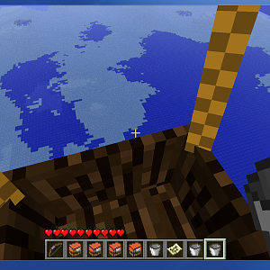 A lake with ice in Minecraft. And a balloon. I'm epic.

Yes, it's me.