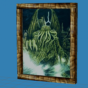 Picture Of Cthulhu
==============
Yeah I was bored and I wanted this kind of decoration so I turned on Milkshape 3D and started meshing.
Texture is