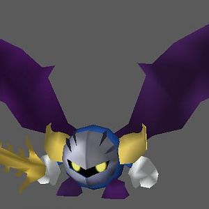 Meta Knight Winged

This is Meta Knight from the Kirby games. He can morph his cape into wings and fly with them. 

The model(mesh) and animations