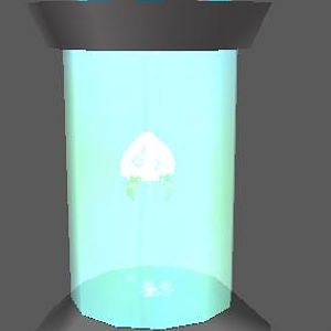 Metroid Container

This is a high tech container (holding cell/capsule) that has a baby metroid inside. When destroyed the barrier(shield) drops and