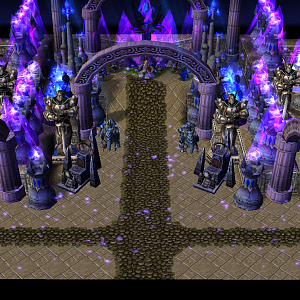 View of the Draenei Capitol, with Portal to Azuremyst Isle on Left, and Shattrah City on Right.