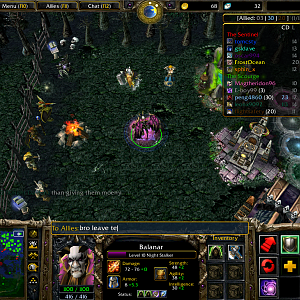 My first DotA game... EPIC FAIL TEAM XD
E-boy99 is my 12 year old bro by the way :P