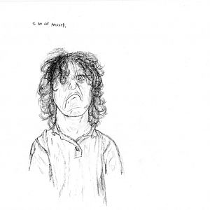 I drew a picture of myself. And I'm not amuzed, if you couldn't tell.