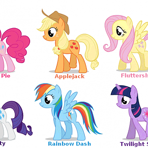 The 6 main ponies from My Little Pony