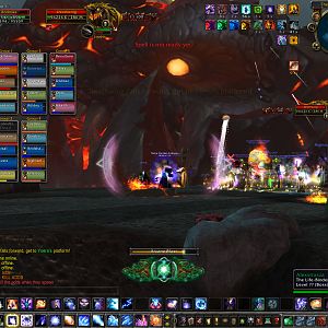 Deathwing falls on one of the platforms.