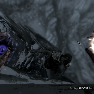 He was sliding down the ledge, so I looted him before he fell.
