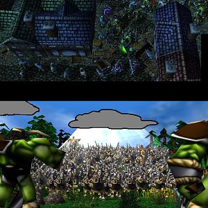Fuck again this pic wont load, as a preview,why hive,why?Anyways...

At the moment the orcs attacked the town from the north east a huge storm cloud