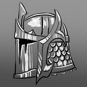 A concept of helmet. Idea came to my head while working on texture for a sword.