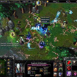 This is Shadowane (AI) that does not attacking his enemy heroes but instead he attack normal creep. Oh look, Azzarirra is beating his own ass. and tha