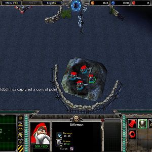 Some test riflemen in an ugly crater.
Testing out the cover system.