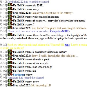 Chatroom Mayhem 1

Who wants a cat? (Sorry, I didn't get screenshot, only copy/paste)