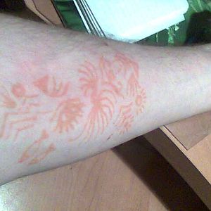 Completed henna tattoo.