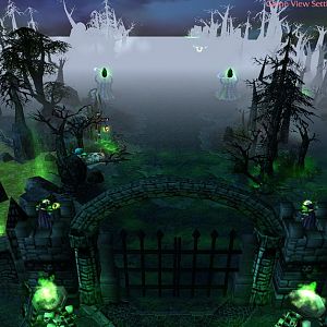 Skeleton Mages on the bastions.