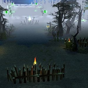 View from the village to the land of dead.