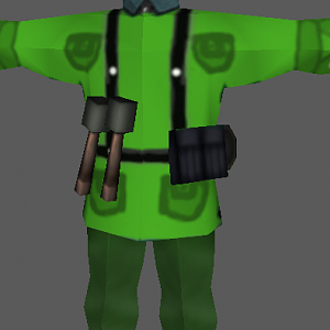He'll show his darn colours alright!

Note: there is a accidental mistake, his pockets on the front will be seen on the back..