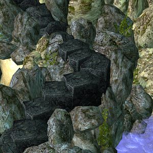 Still working on making rock stairs leading into a cave