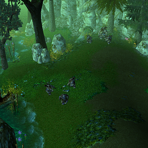 The entrance to the Clawgorn's Den somewhere in the forest