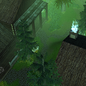 A couple of farm houses in a small farm village in Dillianhor Forest