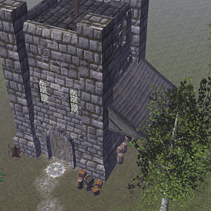 A relatively unfinished tower that is enterable in the Palenthos countryside