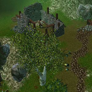 A Callienth villager building a house in a small village near Dillianhor Forest.